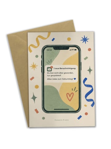 Geburtstagskarte Handy modern Design mit Spruch in Weiß