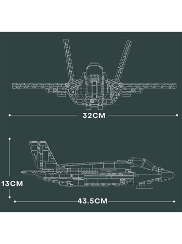 COFI 1453 Reobrix 33021 Kampfjet Klemmbaustein Flugzeug 1600 Teile ab 14 in Grau