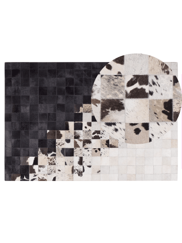 Beliani Patchwork KEMAH in Schwarz/Weiß - (W) 140 x (H) 0.6 x (L) 200 cm