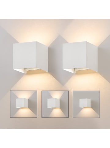 ZMH 2er-Set Wandleuchte ZMH LED 5W in weiß modern 3000K warmweiß IP65 Wandlampe