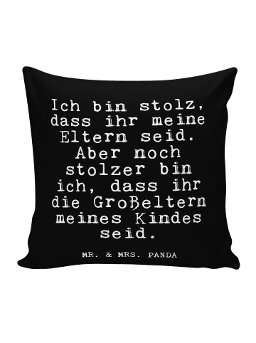 Mr. & Mrs. Panda 40x40 Kissen Ich bin stolz, dass... mit Spruch in Schwarz