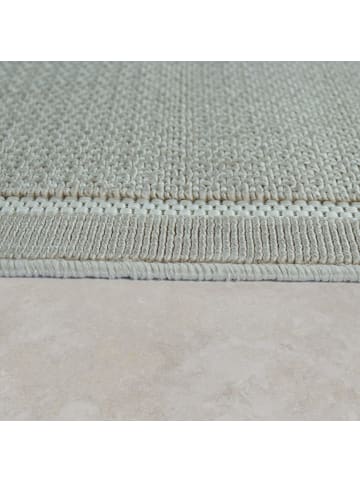 KADIMA DESIGN Outdoor Teppich Unifarben Bordüre Balkon, Terrasse schmutzabweisend in Beige