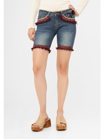 TOOCHE Shorts "Blumen" in blau