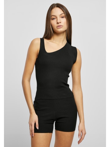 Urban Classics Urban Classics Damen Ladies Rib Knit Asymmetric Top in black