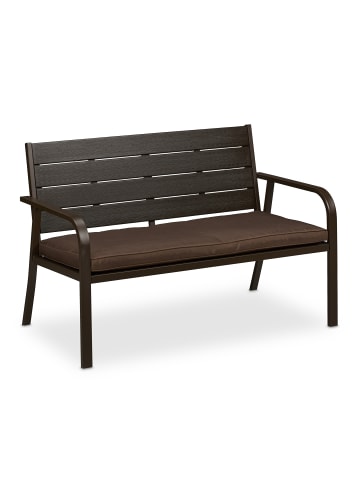 relaxdays Gartenbank in Braun - (B)118 x (H)78 x (T)66 cm