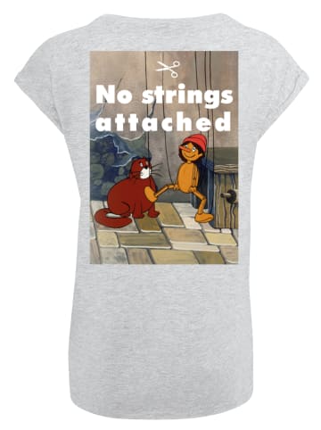F4NT4STIC T-Shirt Pinocchio No Strings Attached in grau meliert