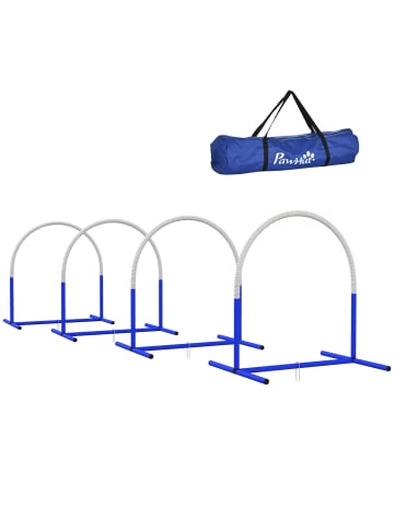 Pawhut Hunde Agility Set Blau+Weiß PE+ ABS
