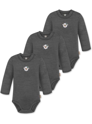 Normani Outdoor Sports 3ER PACK Baby Merino Langarmbody Tuai in Anthrazit
