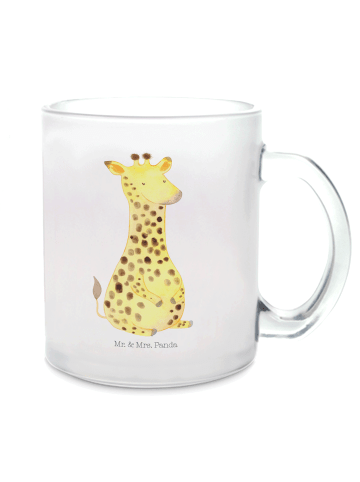 Mr. & Mrs. Panda Teetasse Glas Giraffe Zufrieden ohne Spruch in Transparent