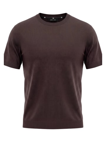 Basic Shirt mit Rundhalsausschnitt in Chocolate Plum