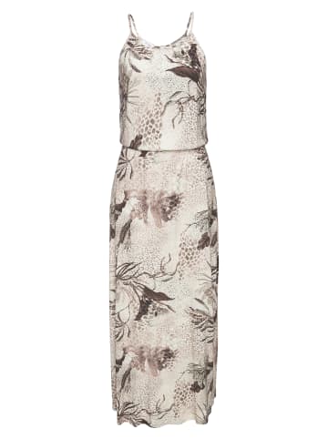 LASCANA Maxikleid in taupe-sand bedruckt