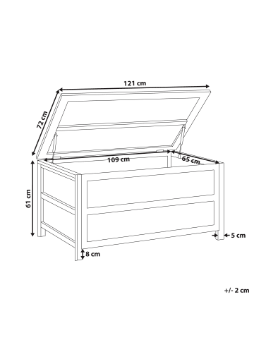 Beliani Truhe ACATE in Grau/Braun - (W) 121 x (H) 61 x (L) 72 cm