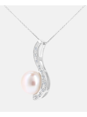 Diamant L'éternel Halskette mit Anhänger aus 375 Weißgold mit Diamant mit Perle