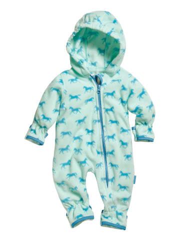 Playshoes Fleece-Overall Pferde in Türkis