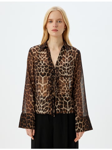 KOTON Bluse in Beige Gemustert