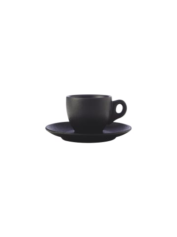 Maxwell & Williams Espressotasse mit Untertasse Caviar Black 80 ml in schwarz