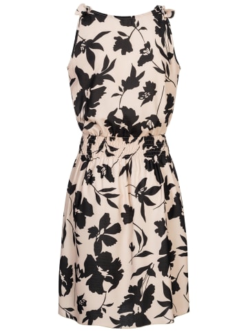 Cloud5ive Cloud5ive Dress with buttons and knot details flower print in beige/black