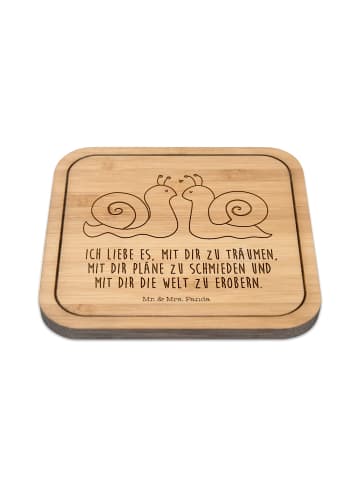 Mr. & Mrs. Panda Untersetzer Kork Schnecken Liebe mit Spruch in Transparent
