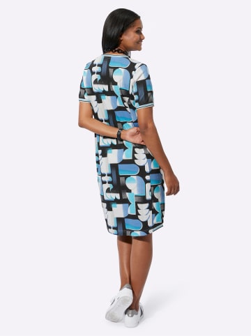 WITT WEIDEN Sweatkleid in türkis-schwarz-bedruckt
