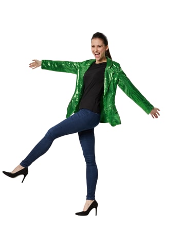 tectake Damen-Jackett mit glitzernden Pailletten, grün