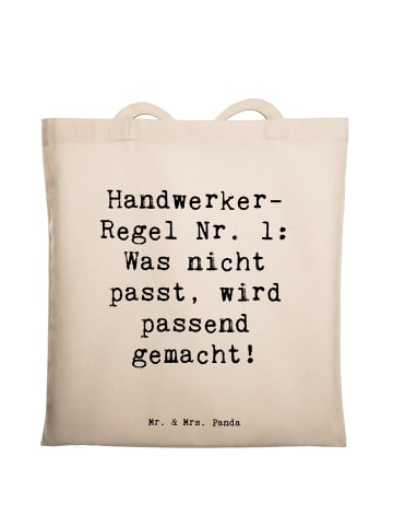 Mr. & Mrs. Panda Shopper Bag Spruch Handwerker Lösung mit Spruch in Creme