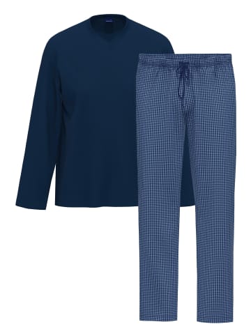 Ammann Schlafanzug Night & Home Cotton in Blau