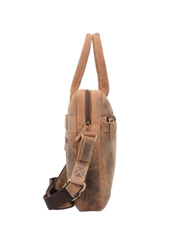 Greenburry Vintage Aktentasche Leder 41 cm Laptopfach nut brown