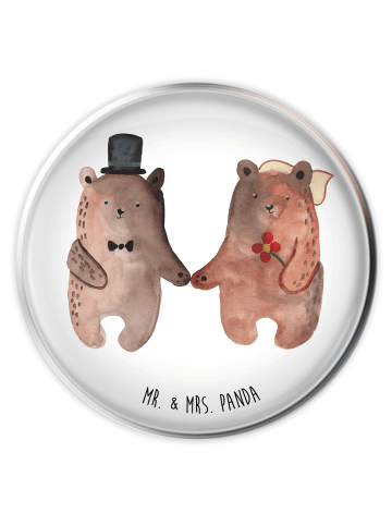 Mr. & Mrs. Panda Waschbecken Stöpsel Bär Heirat ohne Spruch in Weiß