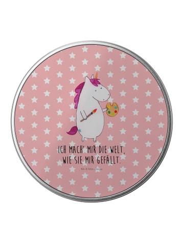 Mr. & Mrs. Panda Blechdose Einhorn Künstler mit Spruch in Rot Pastell