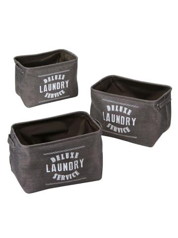 CALICOSY 3er-Set Wäschekörben in Hellgrau - (W)33 x (H)23 x (L)23 cm