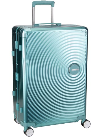 American Tourister Trolley Soundbox Alu Spinner 75 in Dusty Turquoise