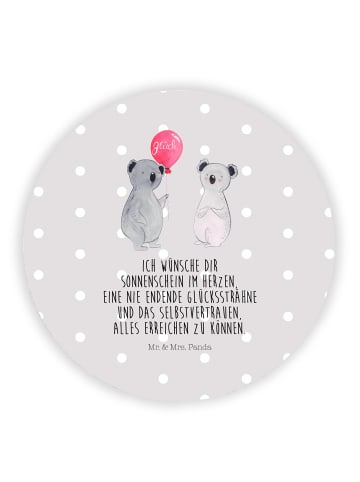 Mr. & Mrs. Panda Rund Magnet Koala Luftballon mit Spruch in Grau Pastell