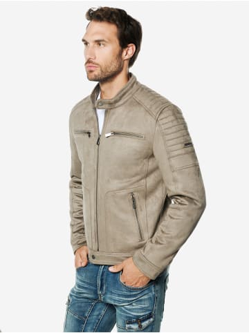 KOROSHI Kunstlederjacke in grau