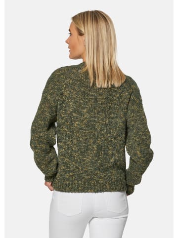 MADELEINE Pullover mit Stehkragen in khaki / multicolor