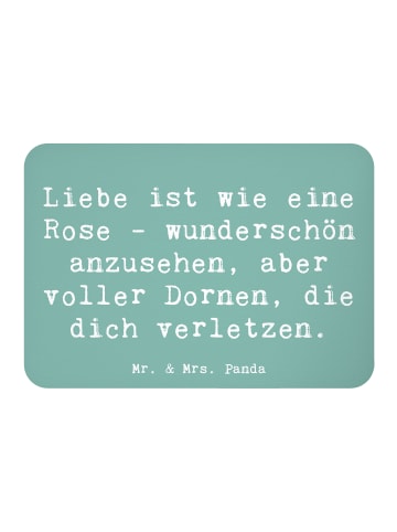 Mr. & Mrs. Panda Fridge Magnet Spruch Rose Herzschmerz mit Spruch in Meeresbrise