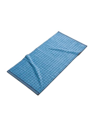 Möve Duschtuch Geometric Shapes in steel blue