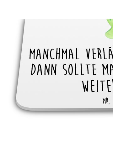 Mr. & Mrs. Panda Glasuntersetzer Schildkröte Wanderer mit Spruch in Weiß