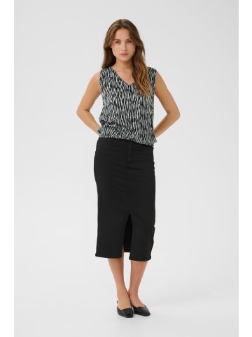 Kaffe Ärmellose Bluse KAamber Regular fit in Black/Chalk Graphic Lines