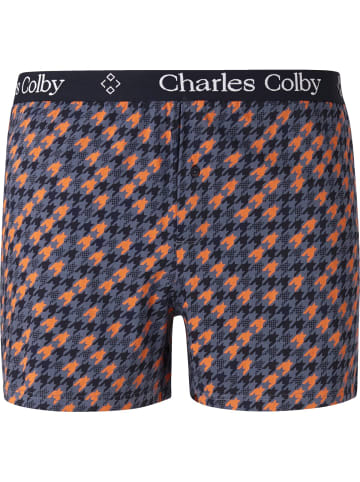 Charles Colby 2er Pack Boxershorts LORD KEYAN in blau bedruckt