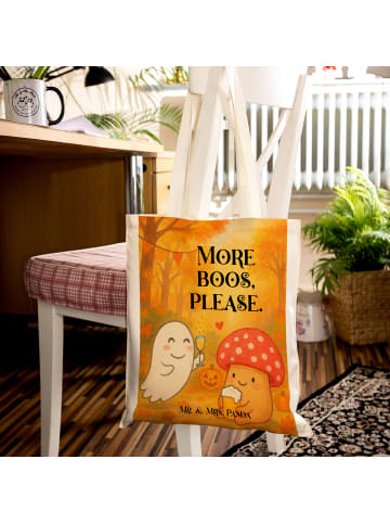 Mr. & Mrs. Panda Schultertasche Gespenst  Prost  Design mit Spruch in Weiß