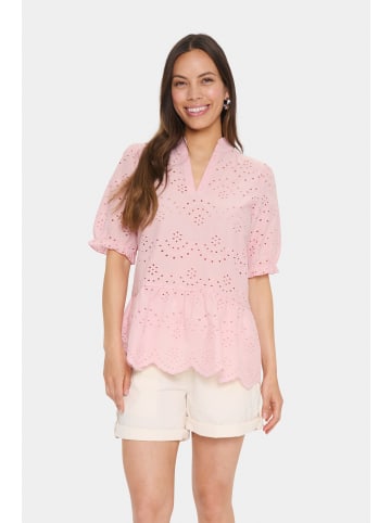 SAINT TROPEZ Bluse kurzarm GeleksaSZ Gerade Passform in Pink Nectar