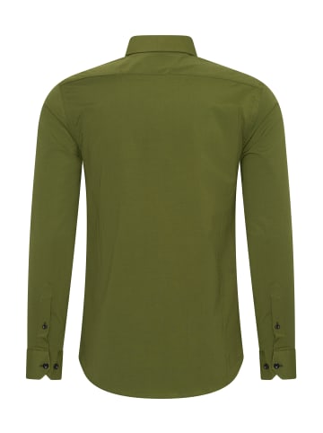 Rusty Neal Business Hemd Slim Fit Premium Cotton-Stretch in Khaki