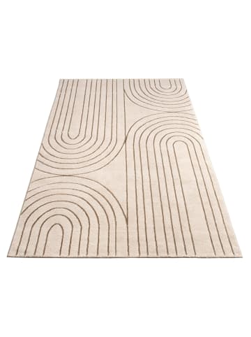 KADIMA DESIGN Teppich Kurzflor Abstrakt Wohnzimmer in Creme