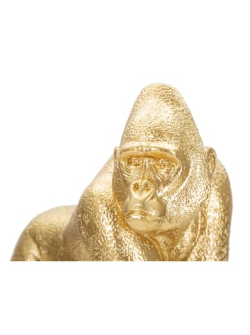 Mauro Ferretti Gorilla-Statue aus goldenem Kunstharz, 24,3 x 13,9 x 22,8 cm