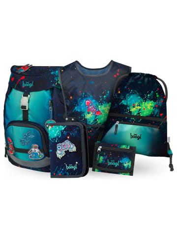 BAAGL 5-tlg. Set: Schulrucksack Airy in Schwarz Chill