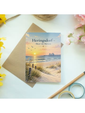 Klappkarte Küste zeitlos Design mit Spruch in Weiß