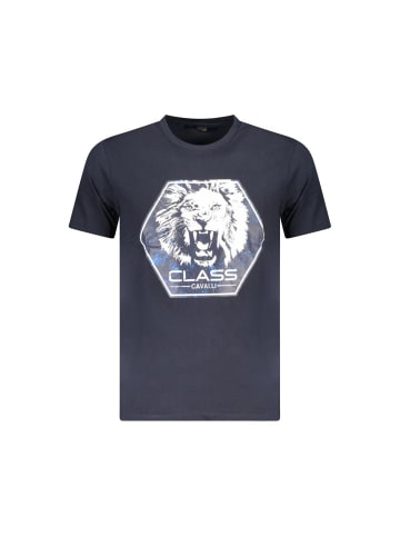 cavalli CLASS Blaues Baumwoll-T-Shirt