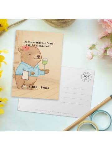 Mr. & Mrs. Panda Grußkarte Restaurantfachfrau Leidenschaft Desig... in Weiß