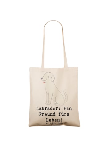 Mr. & Mrs. Panda Uni Tasche Labrador Freund mit Spruch in Creme