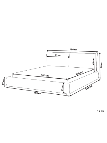 Beliani Doppelbett VINAY in Grün - (W) 196 x (H) 90 x (L) 233 cm